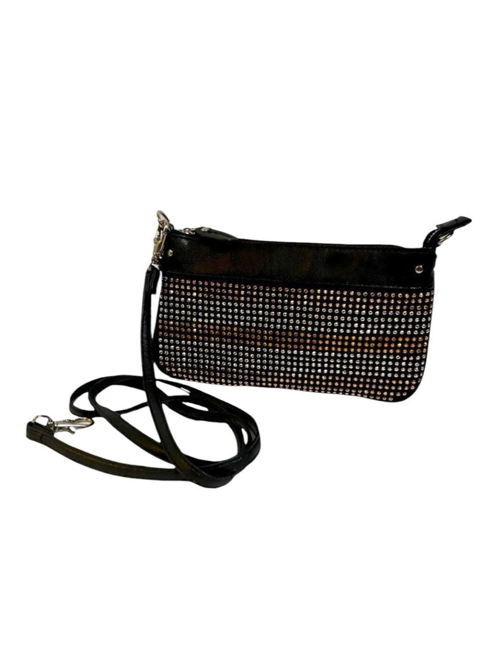 Steve Madden Crossbody Wristlet Bag Silver Gold Black